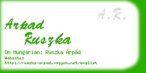 arpad ruszka business card